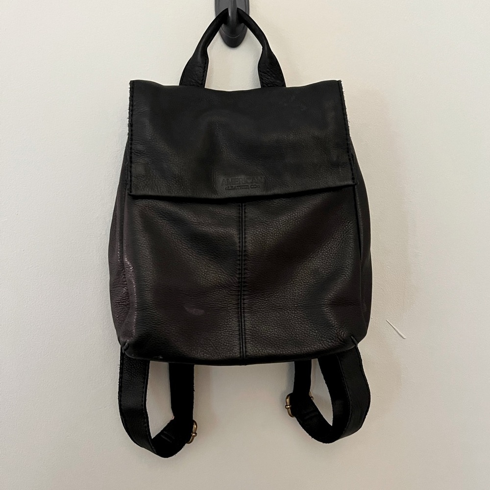 American leather Co Black Backpack Purse